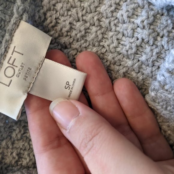 Loft Outlet Gray Mixed Media Sweater Size SP - Picture 8 of 9